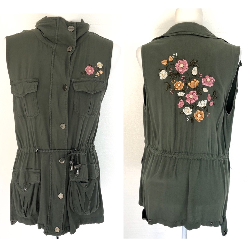 Ashley by 26 International Embroidered Zip Vest M